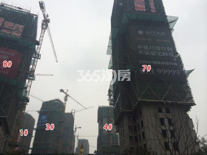 世茂天宸1、3、4、7、8号楼施工进度实景图 2016年1月摄