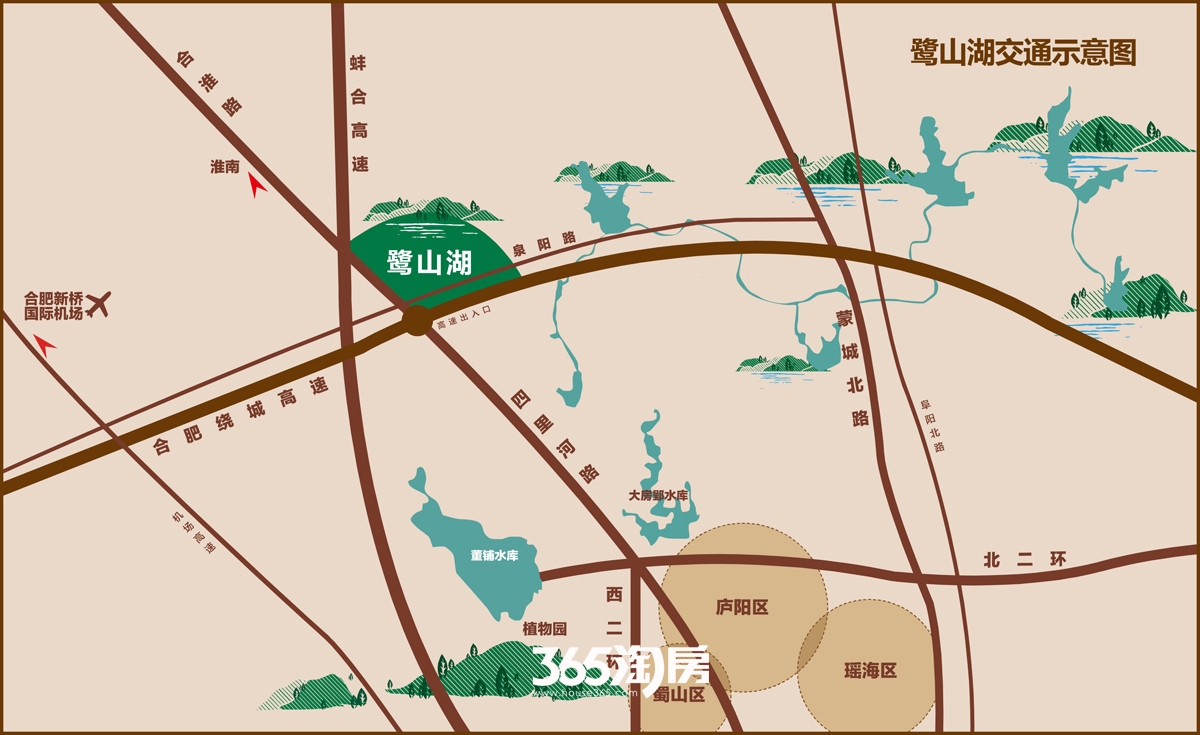 鹭山湖铜雀台交通图