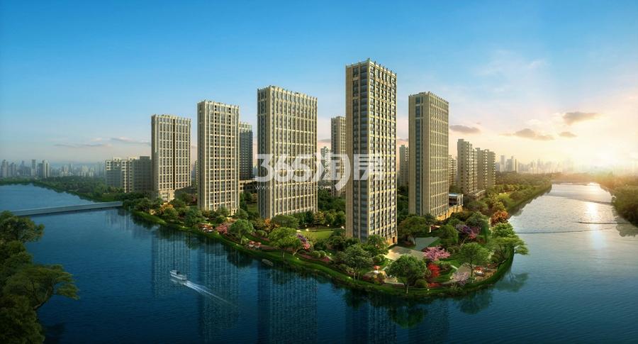 御湖公馆沿河效果图