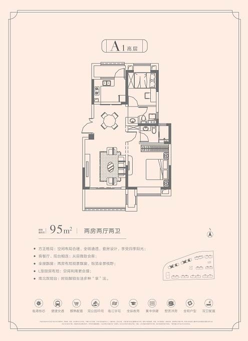 瑞富花园 公园壹号项目高层95平户型图